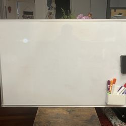Large Whiteboard With Markers And Erasers