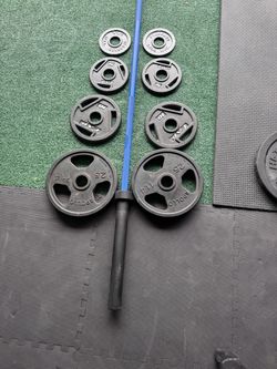 Blue Olympic Barbell with weights