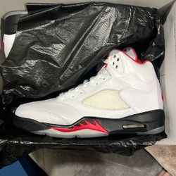 Jordan 5 Retro Fire Red Silver Tongue 9.5 DS