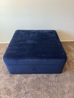 Custom 48x48 Sapphire Blue Cocktail Ottoman