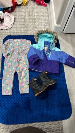 Baby Girl Snow Jacket With Snow Boots