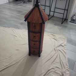 Vintage-style circular accent cabinet 