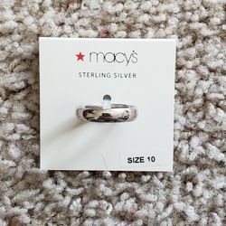 Sterling Silver Wedding Ring - Size 10