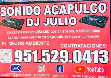Sonido Acapulco Para Toda Ocasión Contamos Con Pantalla Led Y Televisiones Y 4 Chisperos Precios Diferentes