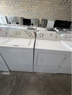 AmanA washer and electric dryer set with warranty