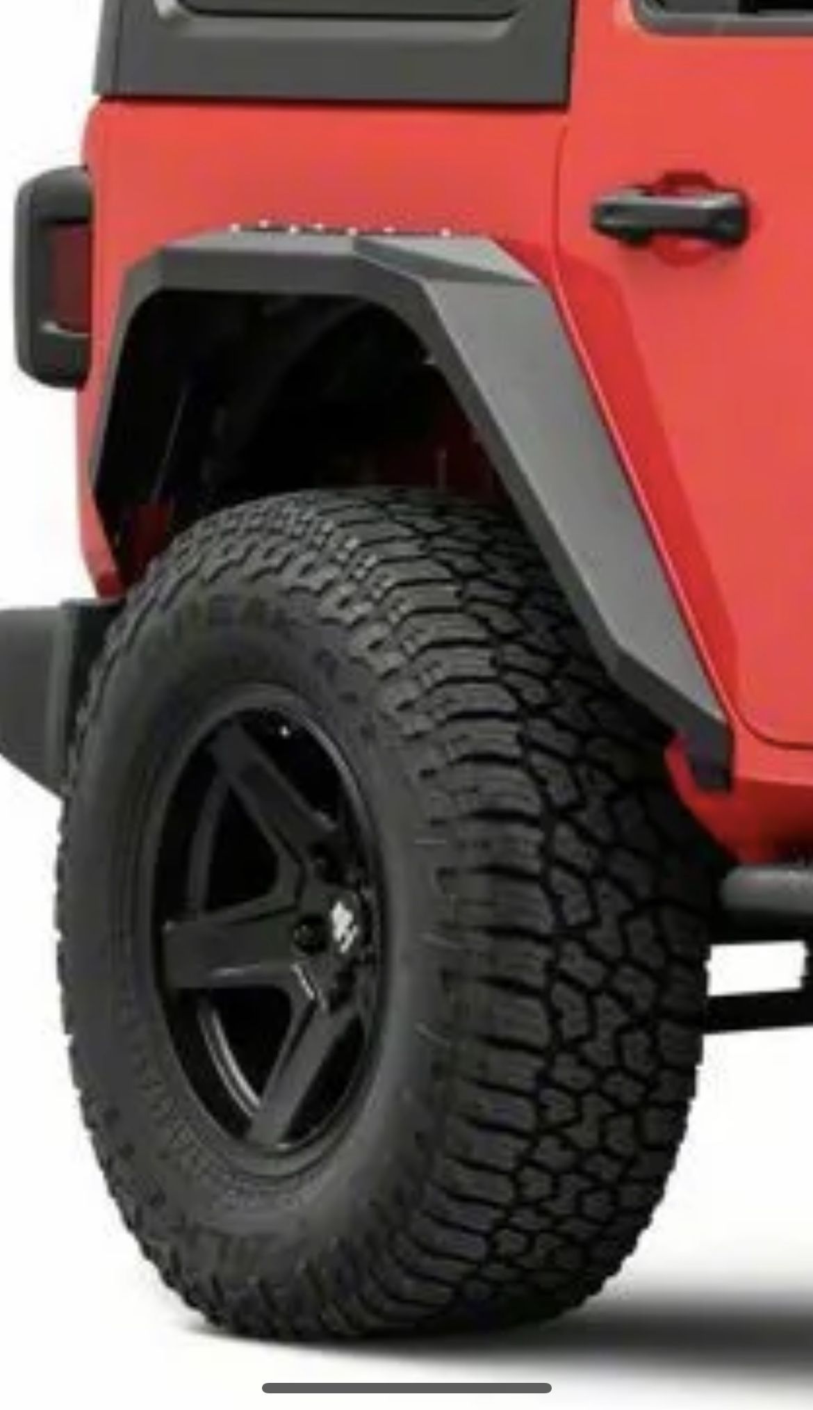 Barricade X-Series Fender Flares; Black Inserts; Rear (18-21 Jeep Wrangler JL)