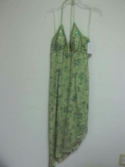 Size large asymmetrical green sequins dress