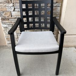Modern Classic Cast Aluminum Outdoor Patio 2-Piece, Textured Ember Black Finish, with Fabric Cushion