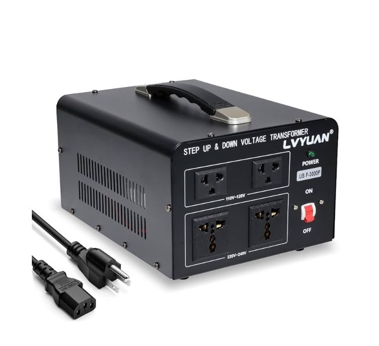 LVYUAN 3000 Watt Heavy Duty Step Up/Down Voltage Converter Transformer, AC 110V/120V/220V/240V Power Converter with 2 US Outlets, 2 Universal Outlets,