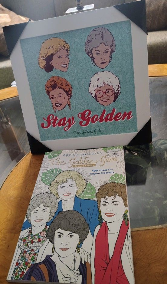Golden Girls 12x12 Wooden Sign And 100 Page Coloring Book