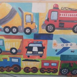 Children's Vehicle Canvas Painting! 