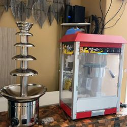 Chocolate Fountain & Popcorn Machine Set