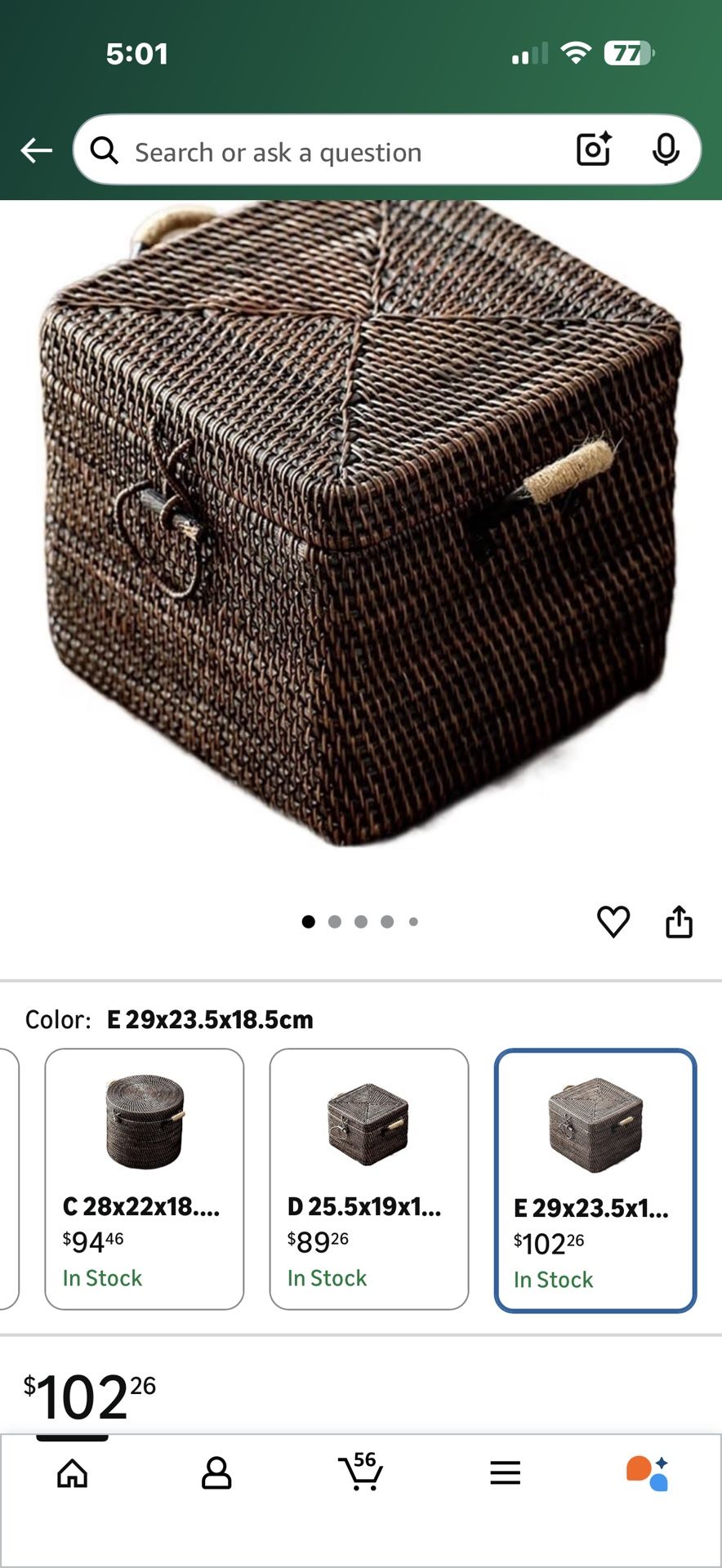 3 Ratan Storage Bins