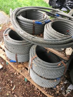 WIRE ROPE (NEW ) 1 1/4 diameter X 100ft. Long ( 10-rolls)