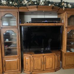 STILL AVAILABLE!!!Solid Wood entertainment center!! Location, Imperial.