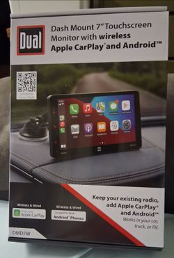 Dual Dash mount 7" Touchscreen monitor with wireless Apple car play and Android  Brand new In the box