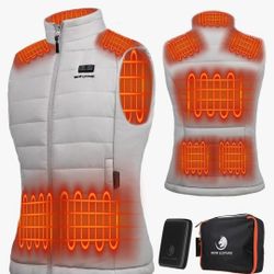SNOW LEOPARD Women’s Heated Vest with Battery Pack Included 7.4V / 16000mAh, Lightweight Electric Vest