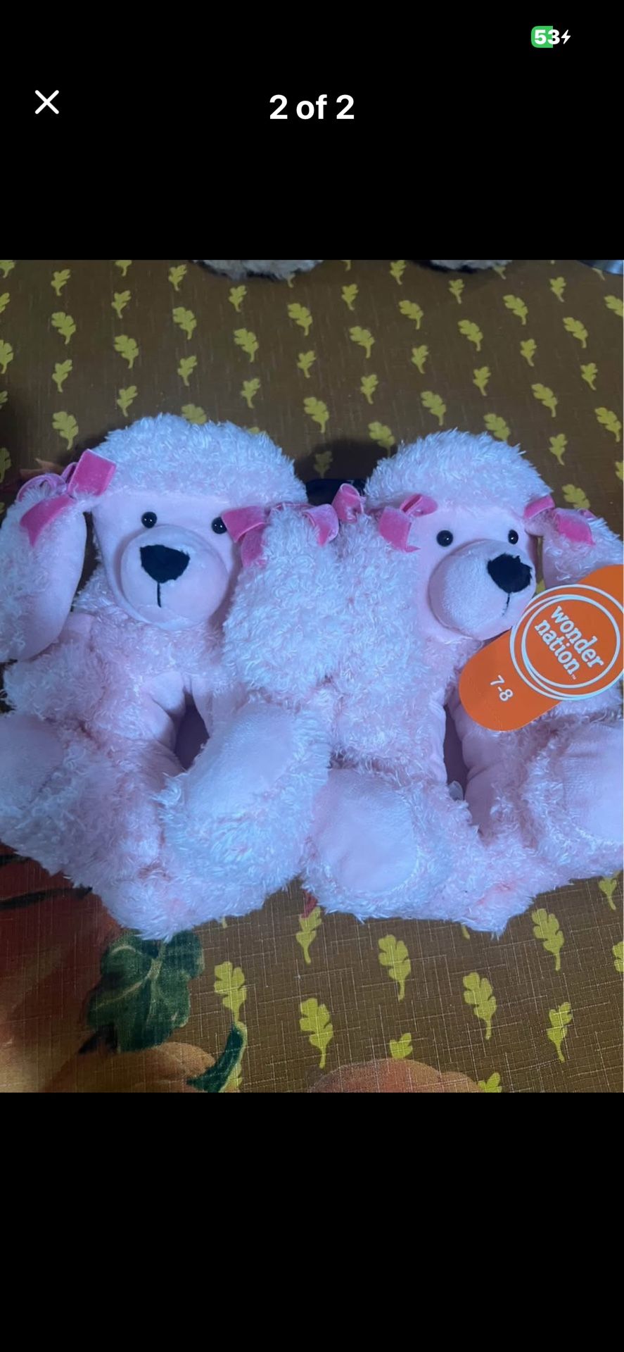 Wonder Nation Big Girls Poodle Slippers.