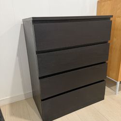 IKEA Black Dresser 4 Deep Drawers Cajonera 