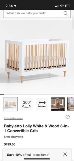 Babyletto Lolly Crib + Naturepedic Organic Mattress