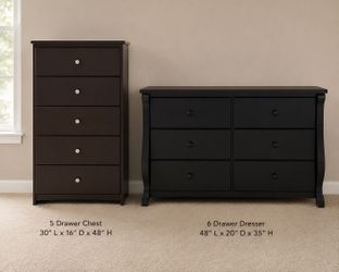 Black and brown wood dresser