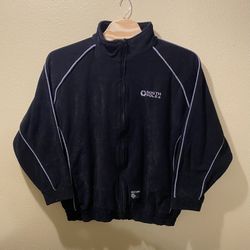 Men’s XXL Vintage Southpole Embroidered Black Velour Track Full Zip Jacket