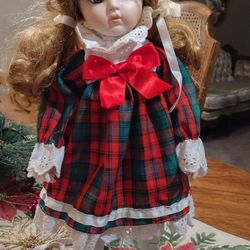 Antique Doll With Adjustable Stand In Original Box 
