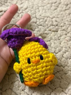 Crochet keychain duck charms