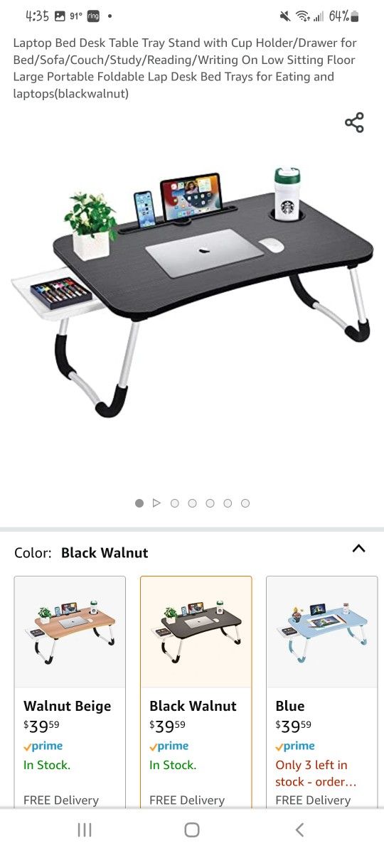 Laptop bed table