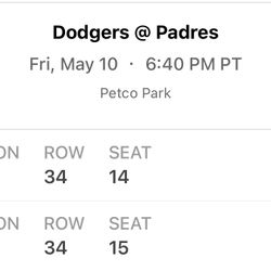 Padre Vs Dodger Tickets