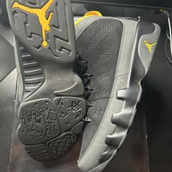 Jordan 9 Charcoal University Gold Size 13 Used 