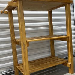 Wood Island Shelving Organizer
