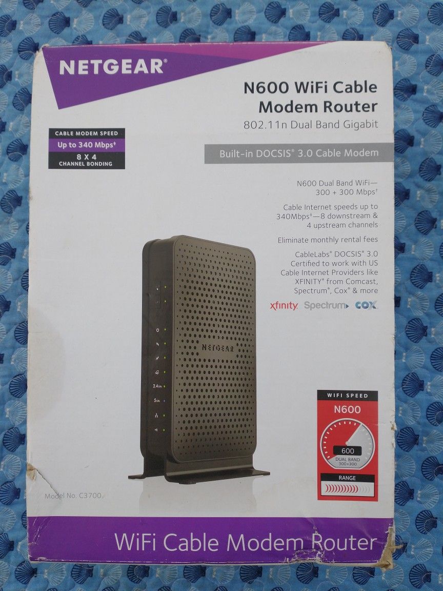 Netgear N600 WiFi Cable Modern Router Dual Band