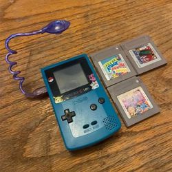 Nintendo GameBoy Color In Great Condition New Screen Lens & 3 Games