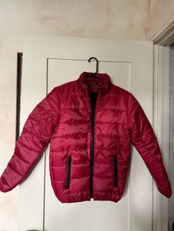 Red Puffer Jacket with Zip Pockets