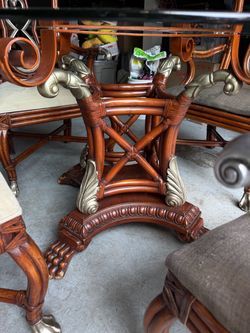Glass table and chairs