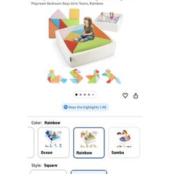 Kids Play Sofa, Tangram Square Puzzles Couch Furniture, Modular Kids Play Couchs Furniture, Puzzle Solving Couch Building Fort for Playroom Bedroom Bo
