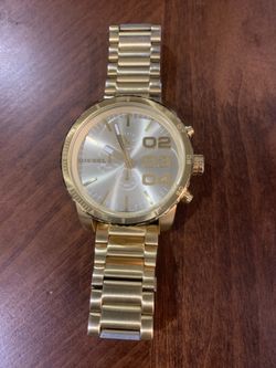 Gold Diesel double down watch