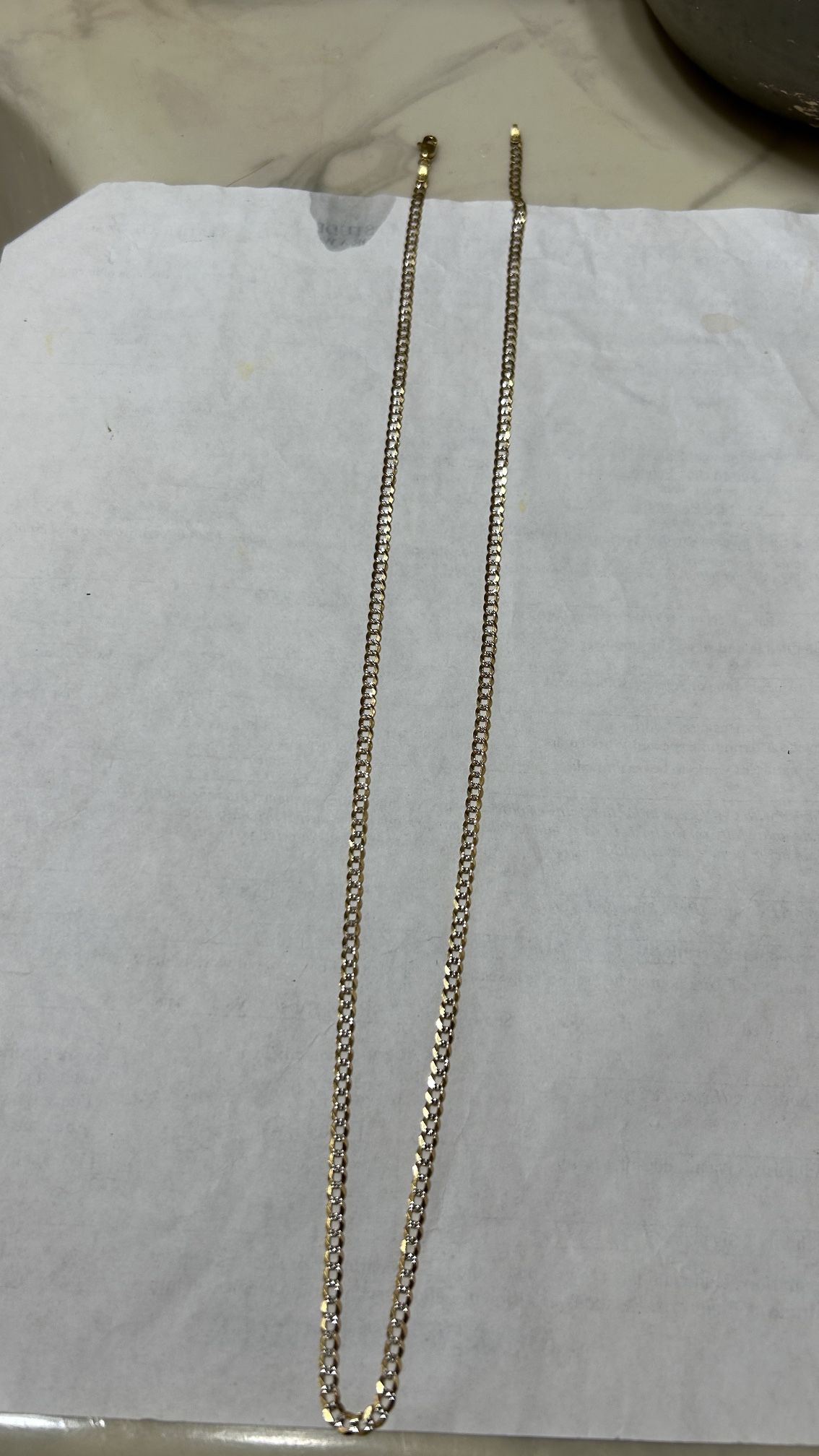 14k Gold Diamond Cut Cuban Chain
