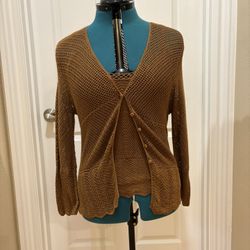 Women’s Size S Vintage Crocheted Cardigan And Camisole