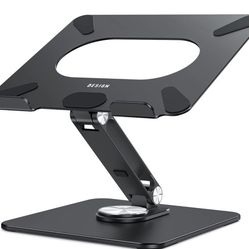 BESIGN LSX7 Laptop Stand with 360° Rotating Base, Ergonomic Adjustable Notebook Stand, Riser Holder Computer Stand Compatible with Air, Pro, Dell, HP,