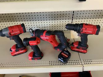 Craftsman 20v drill/impact/sawzall/flashlight kit with 2 batteries and charger