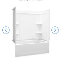 Sterling Ensemble 32-in W x 60-in L x 74H White 3- Piece Bathtub Shower Combination Kit (R Drain).