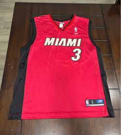 Vtg Reebok Dwyane Wade Miami Heat Jersey Mens Large L Red NBA Basketball #3