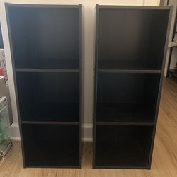 Set Of 2 Black Bookshelves