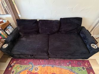 BLACK CORDUROY COUCH