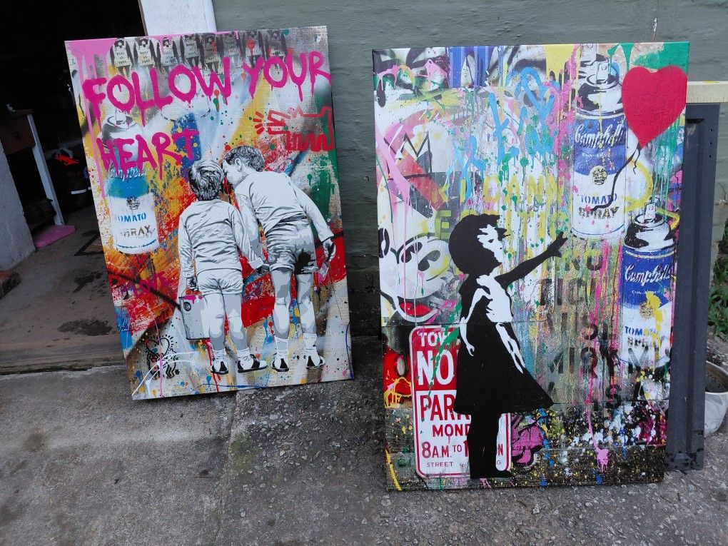 Mr Brainwash Prince Candice Wall Painting Wood Frame
