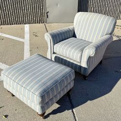 Vintage Modern Contemporary Living Room Accent Club Chair W Footrest Ottoman 