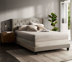 Queen upholstered bed frame