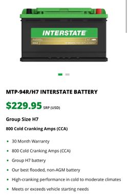 MTP-94R/H7 INTERSTATE GOLD BATTERY